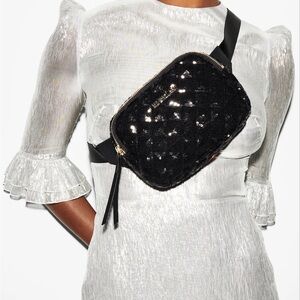 MZ Wallace Black Sequin Belt Bag - New With Tags!